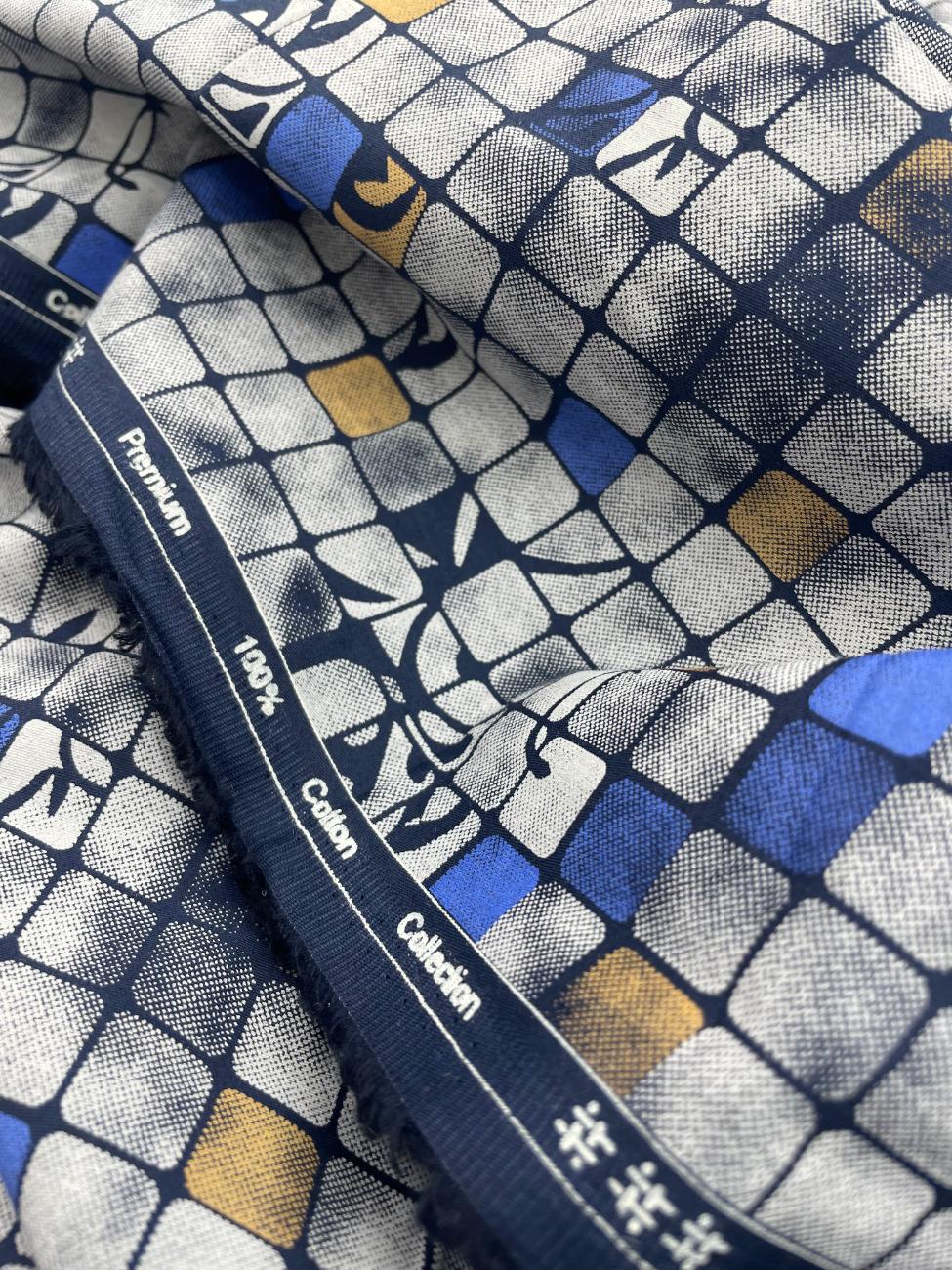 Brunello Ferragamo Abstract Print Fabric for Men's Shirt