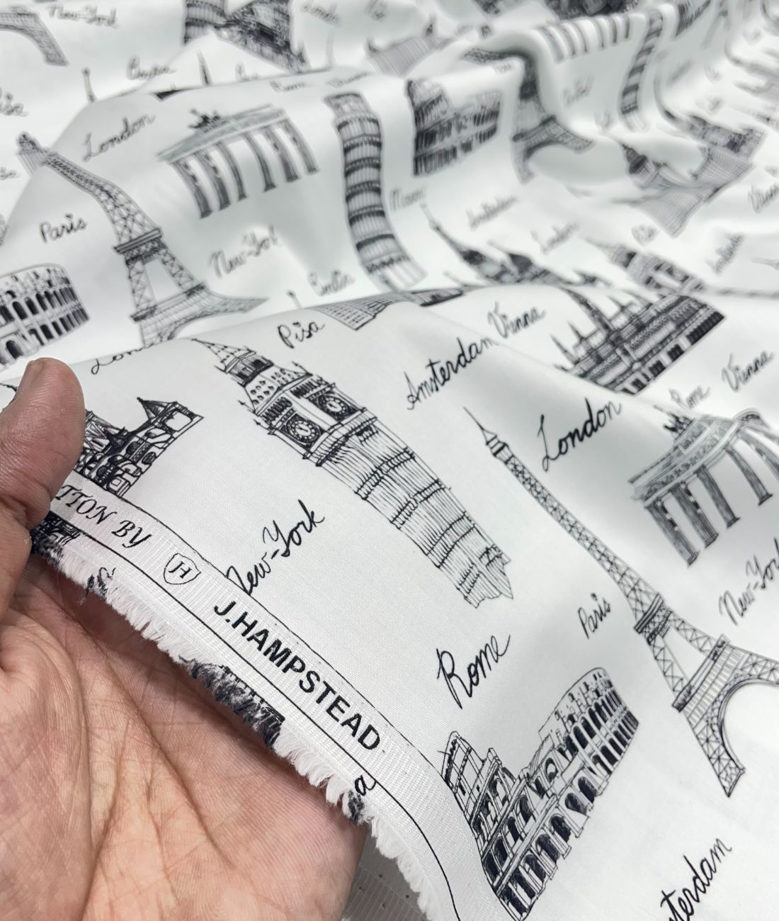 J.Hampstead City Prints Premium Giza Cotton Fabric for Men's Shirt