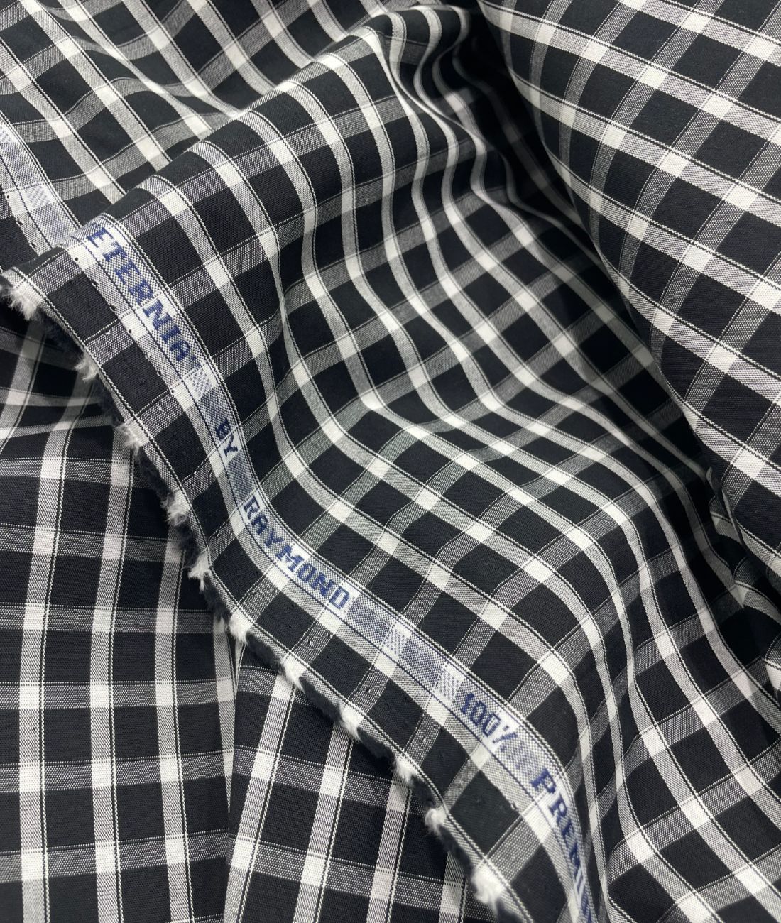 Raymond Small Black & White 100% Premium Cotton Shirt Fabric