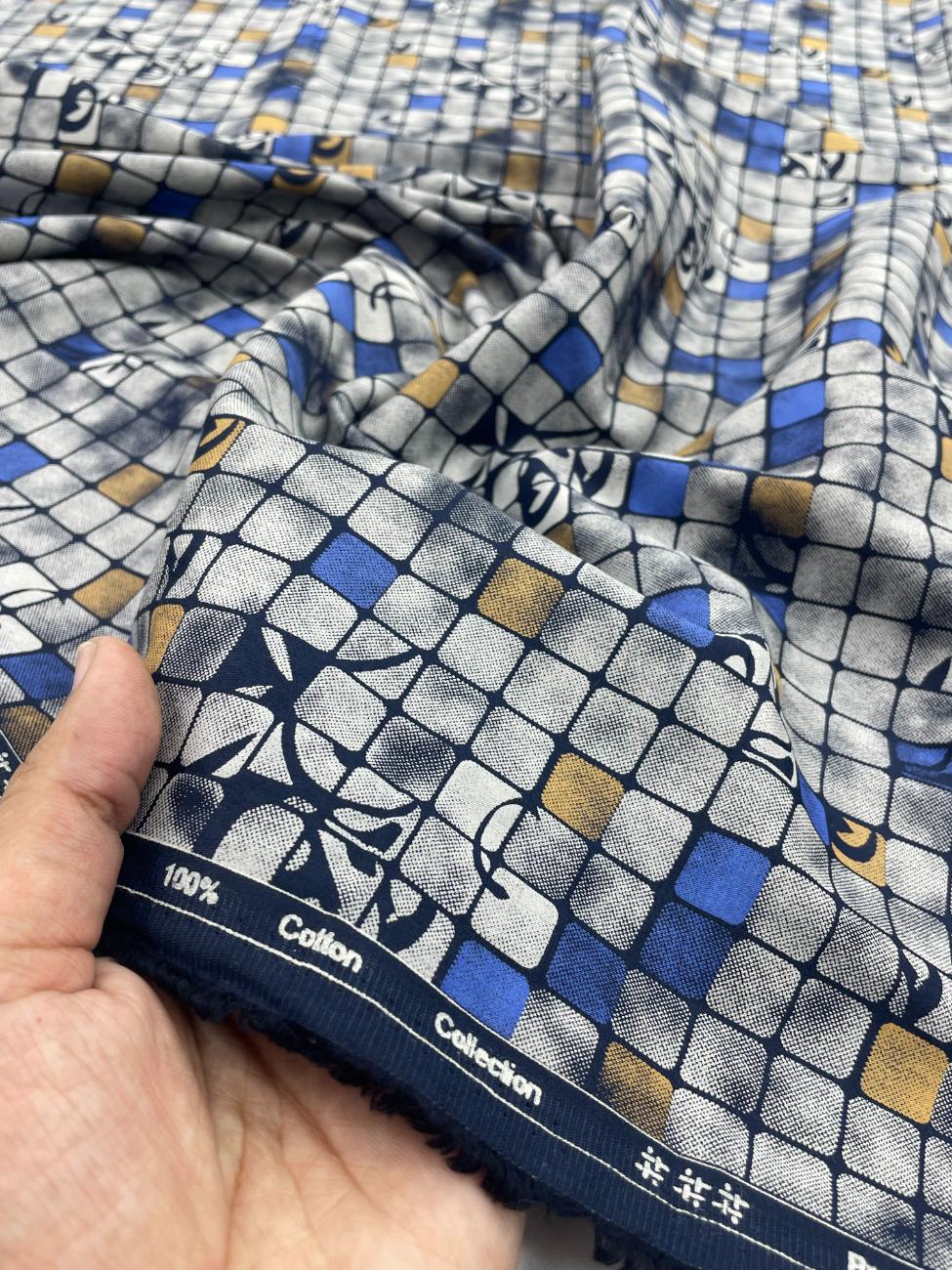 Brunello Ferragamo Abstract Print Fabric for Men's Shirt