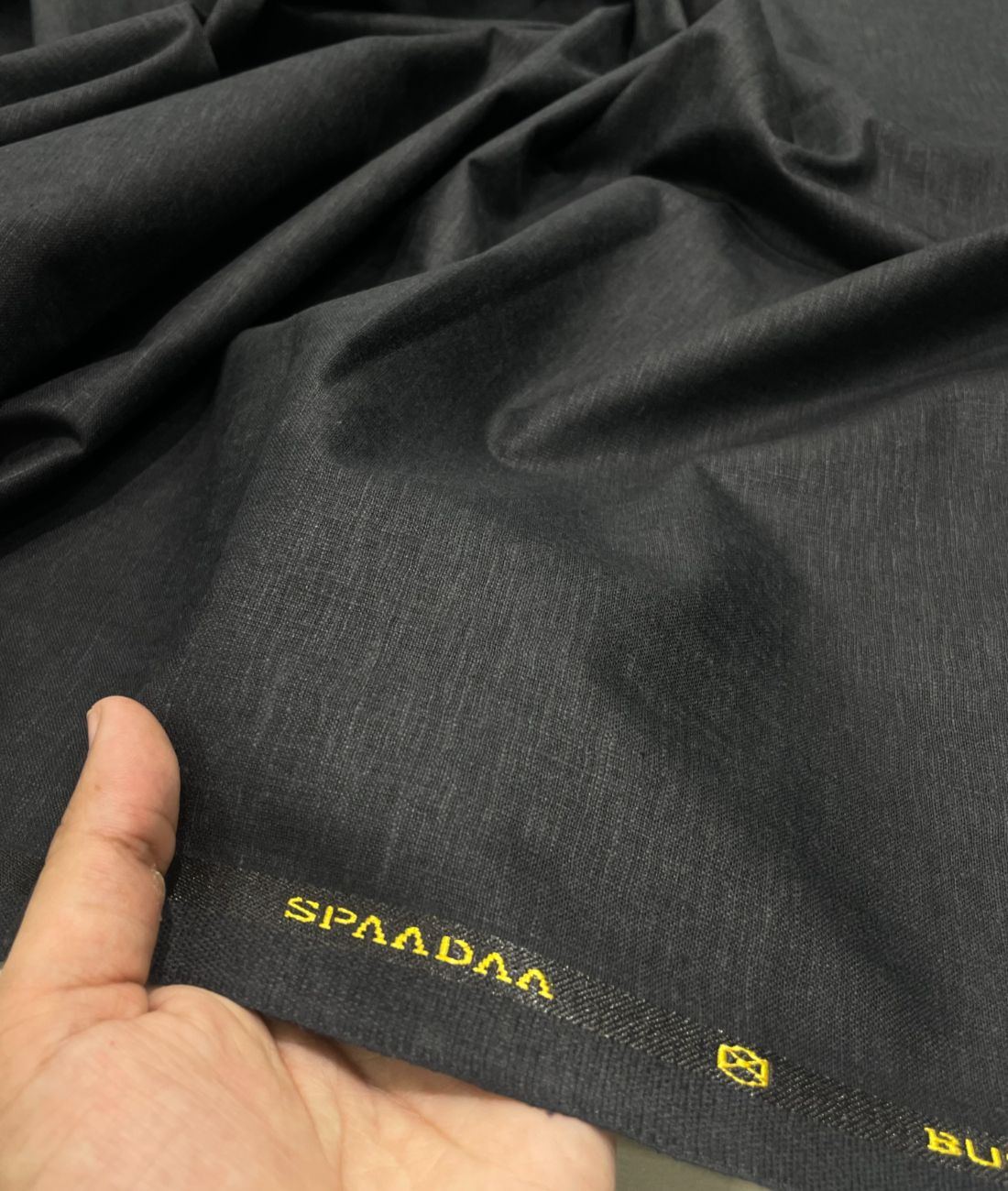 Spaadaa Black Linen Cotton Politician Pant Fabric