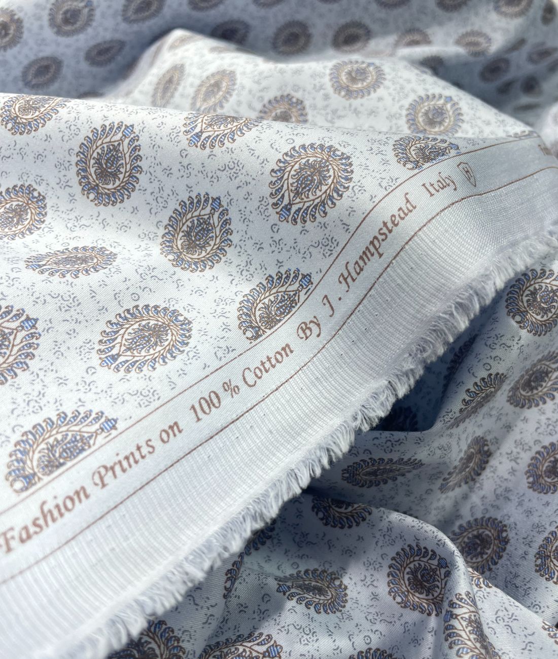 J.Hampstead Printed Luxury Giza Cotton Fabric for Men's Shirt