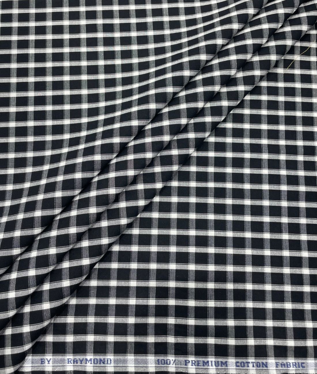 Raymond Small Black & White 100% Premium Cotton Shirt Fabric