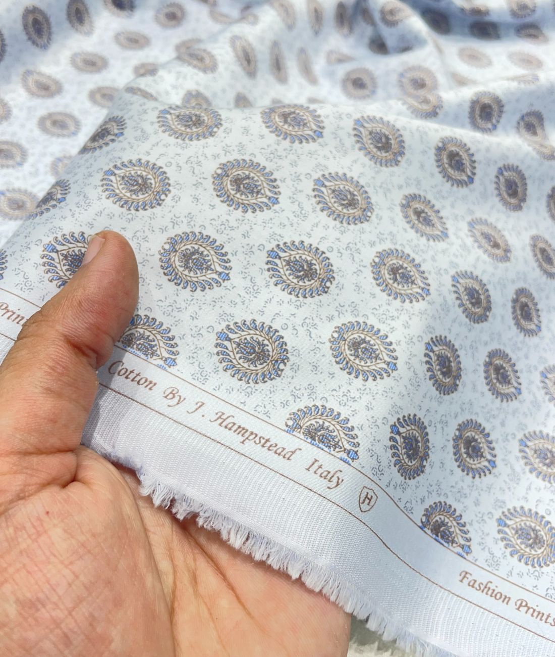 J.Hampstead Printed Luxury Giza Cotton Fabric for Men's Shirt