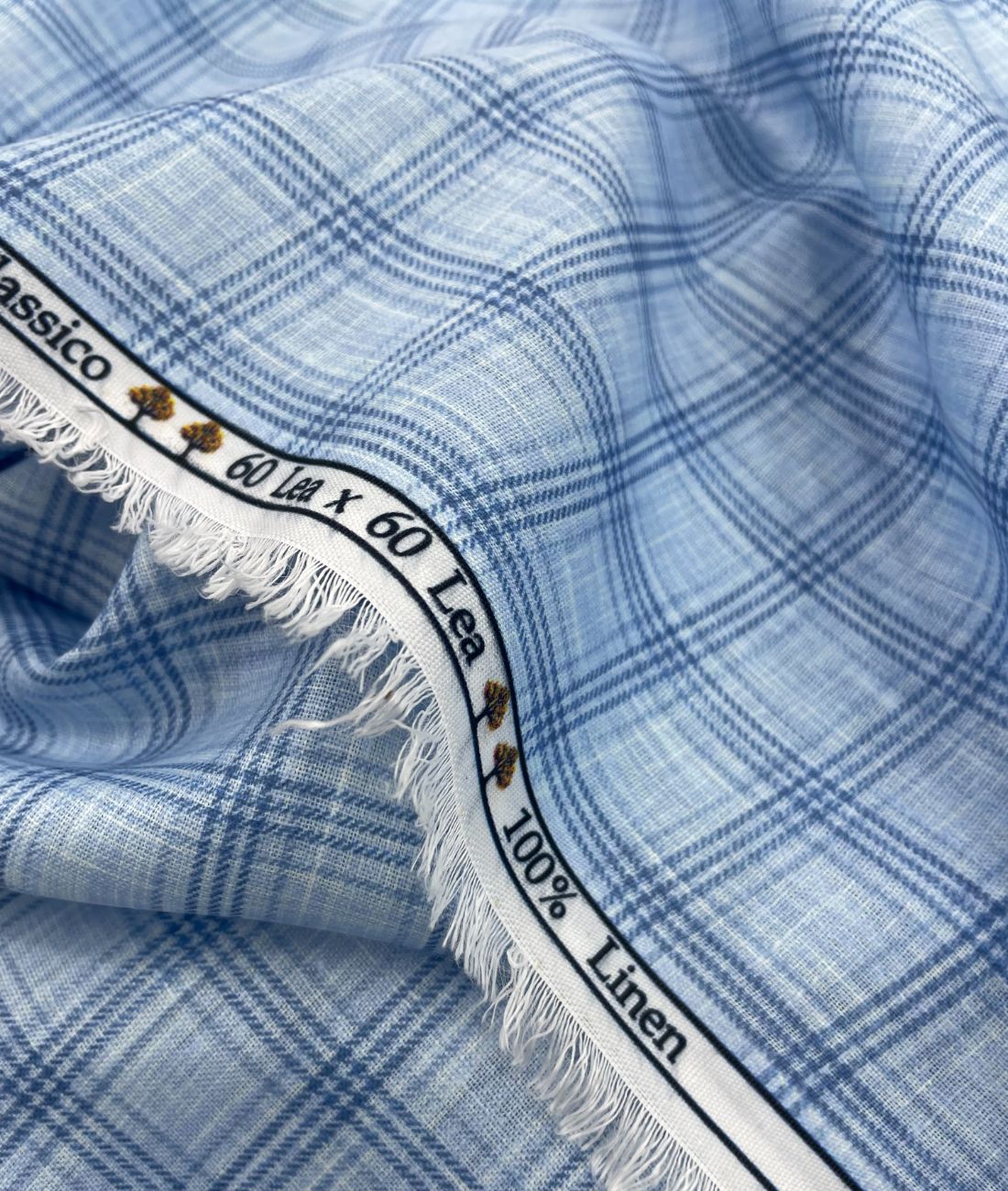 Blue Checks Linen Fabric for Shirt & Kurta