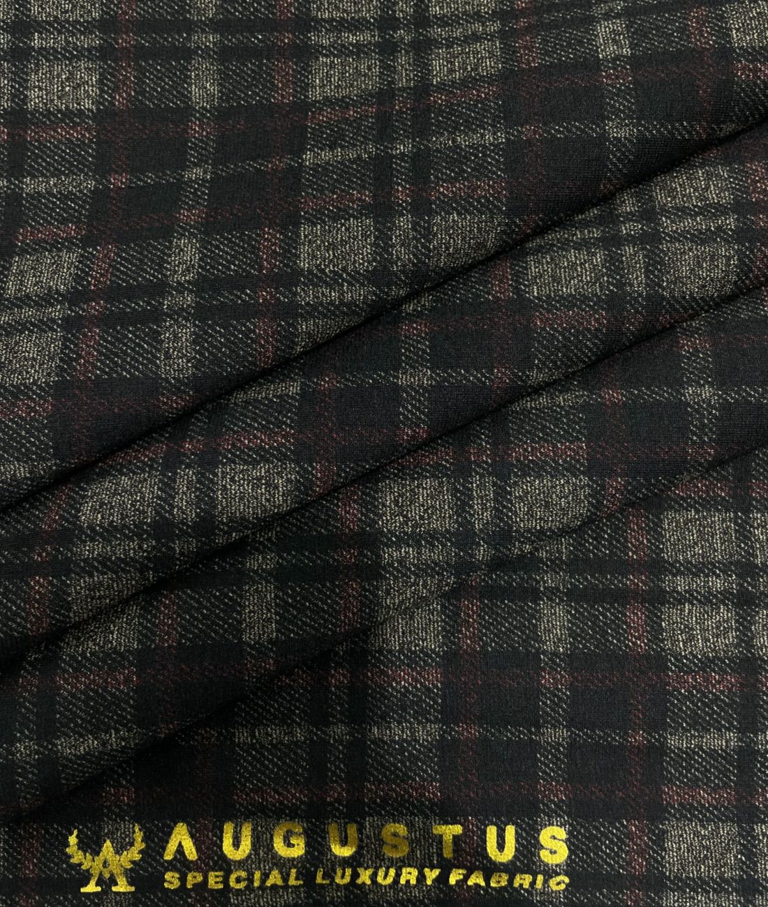 Augustus Luxury Checks Stretchable Suiting Fabric for Suits & Blazers