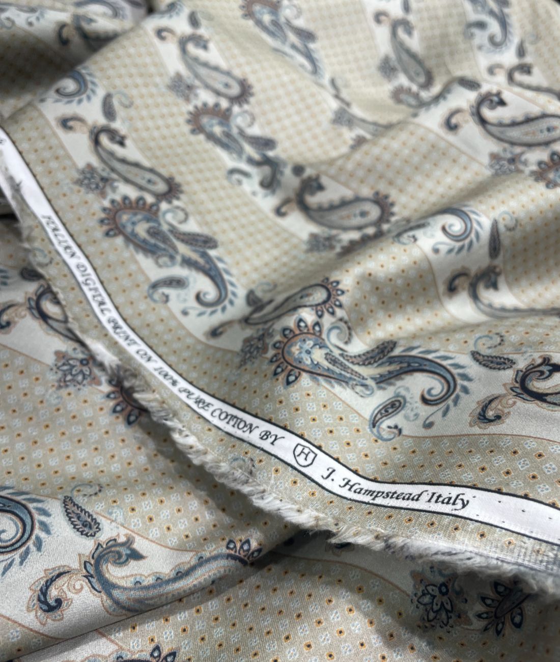J.Hampstead Paisley Printed Luxury Giza Cotton Fabric for Shirts