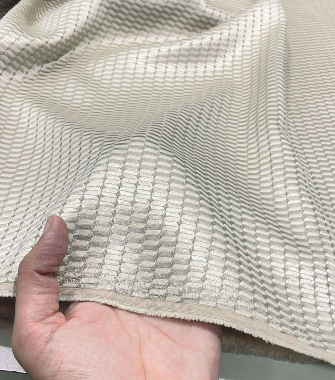 Creme Designer Suiting Fabric