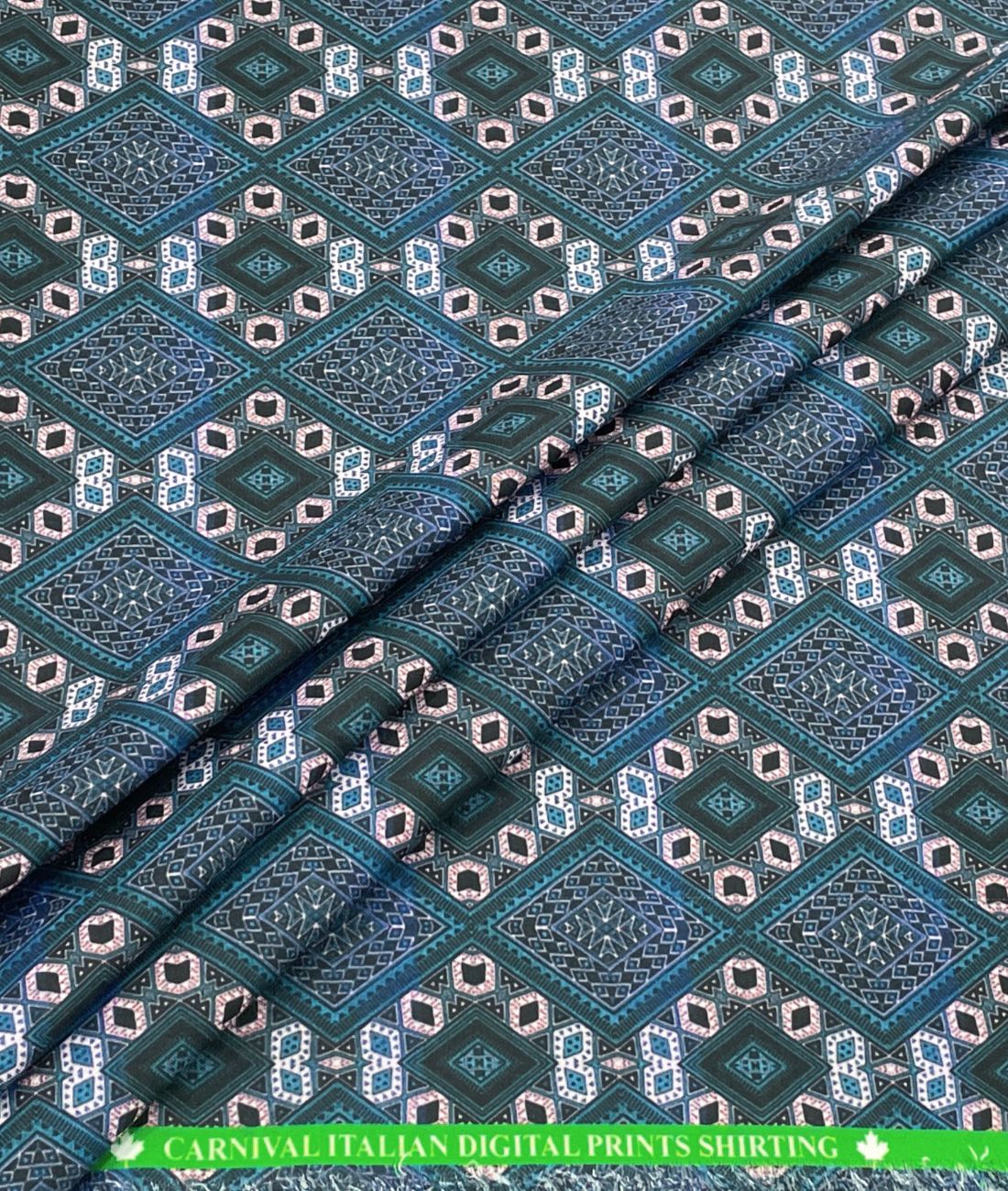 Prism Weave Printed Anti Wrinke Cotton Fabric for Men's Shirts & Kurta