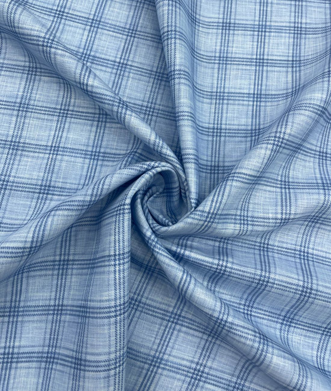 Blue Checks Linen Fabric for Shirt & Kurta