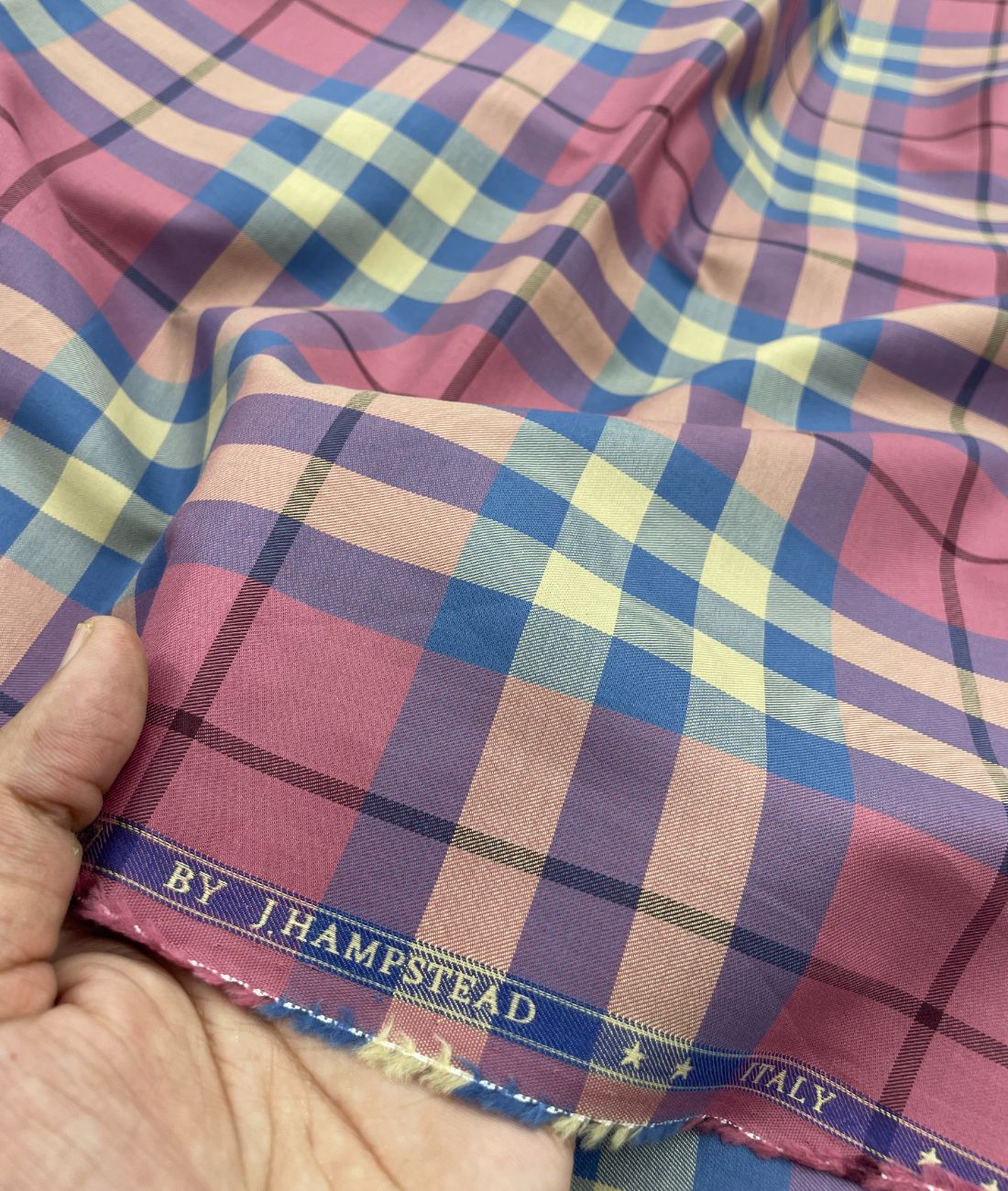 J.Hampstead Checks Luxe Edition Giza Cotton Fabric