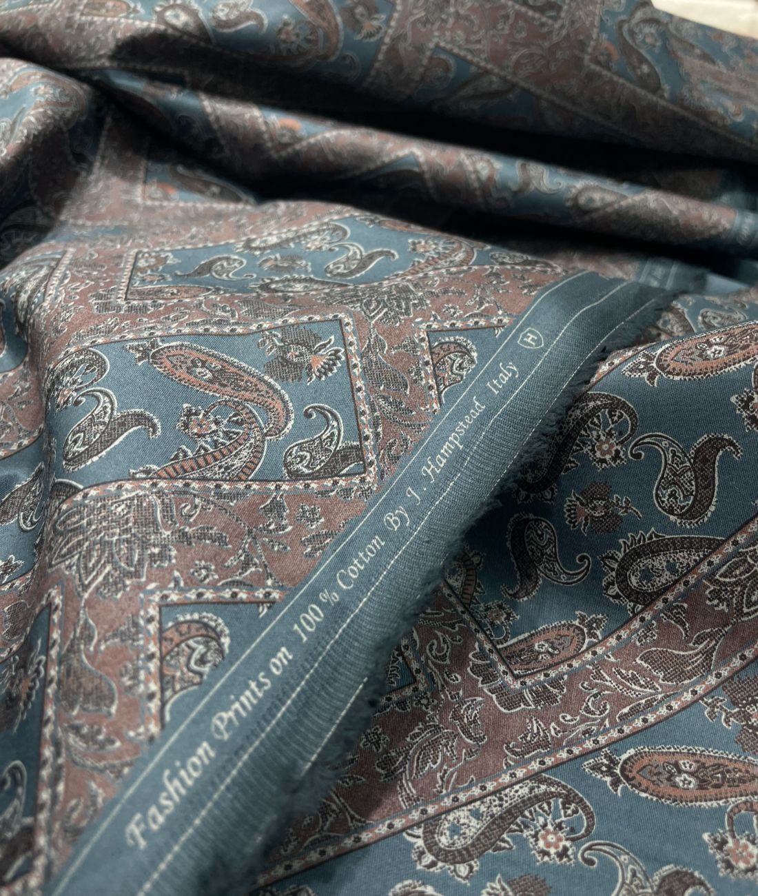 J.Hampstead Paisley Printed Luxury Giza Cotton Shirt Fabric