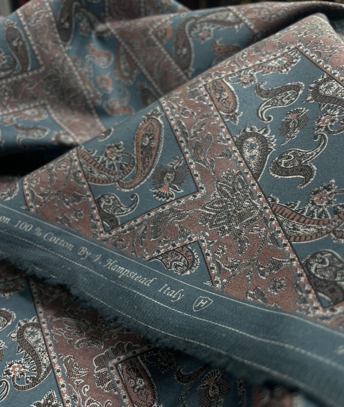 J.Hampstead Paisley Printed Luxury Giza Cotton Shirt Fabric