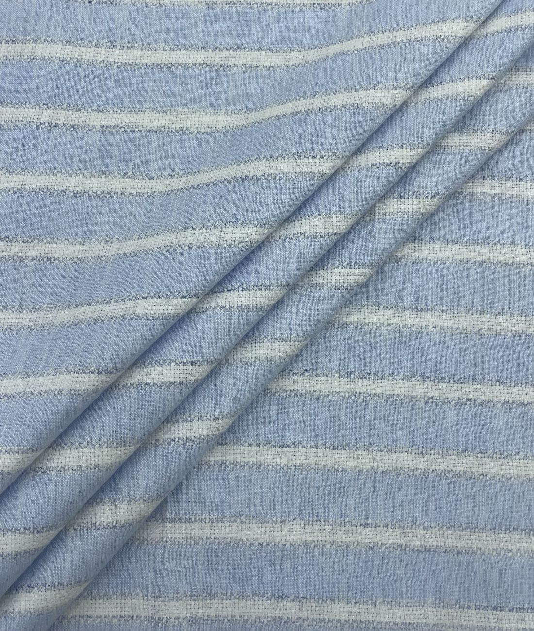 Sky Blue Stripe Linen Fabric for Shirt & Kurta