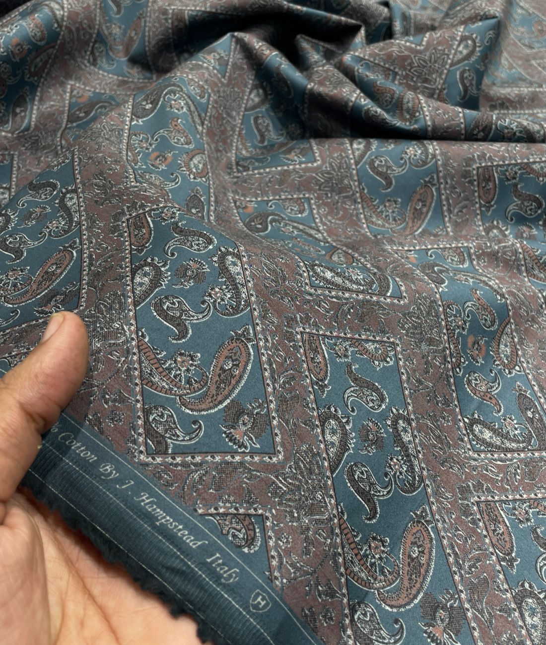 J.Hampstead Paisley Printed Luxury Giza Cotton Shirt Fabric
