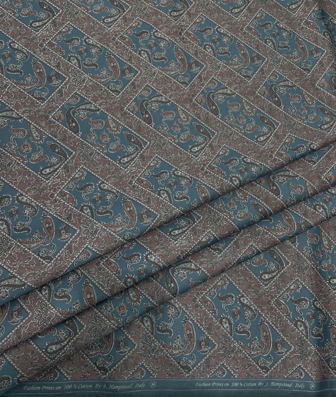 J.Hampstead Paisley Printed Luxury Giza Cotton Shirt Fabric