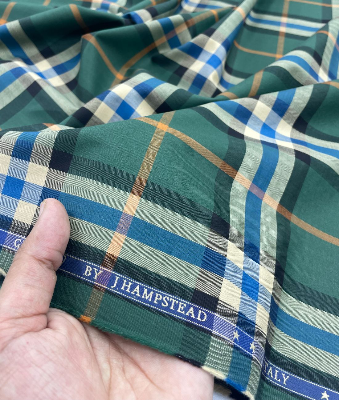 J.Hampstead Checks Luxe Edition Giza Cotton Fabric