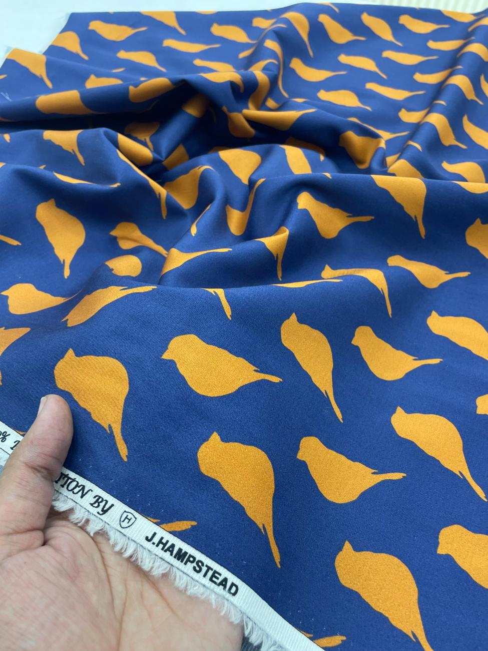 J.Hampstead Bird Print Luxury Giza Cotton Fabric for Men's Shirt