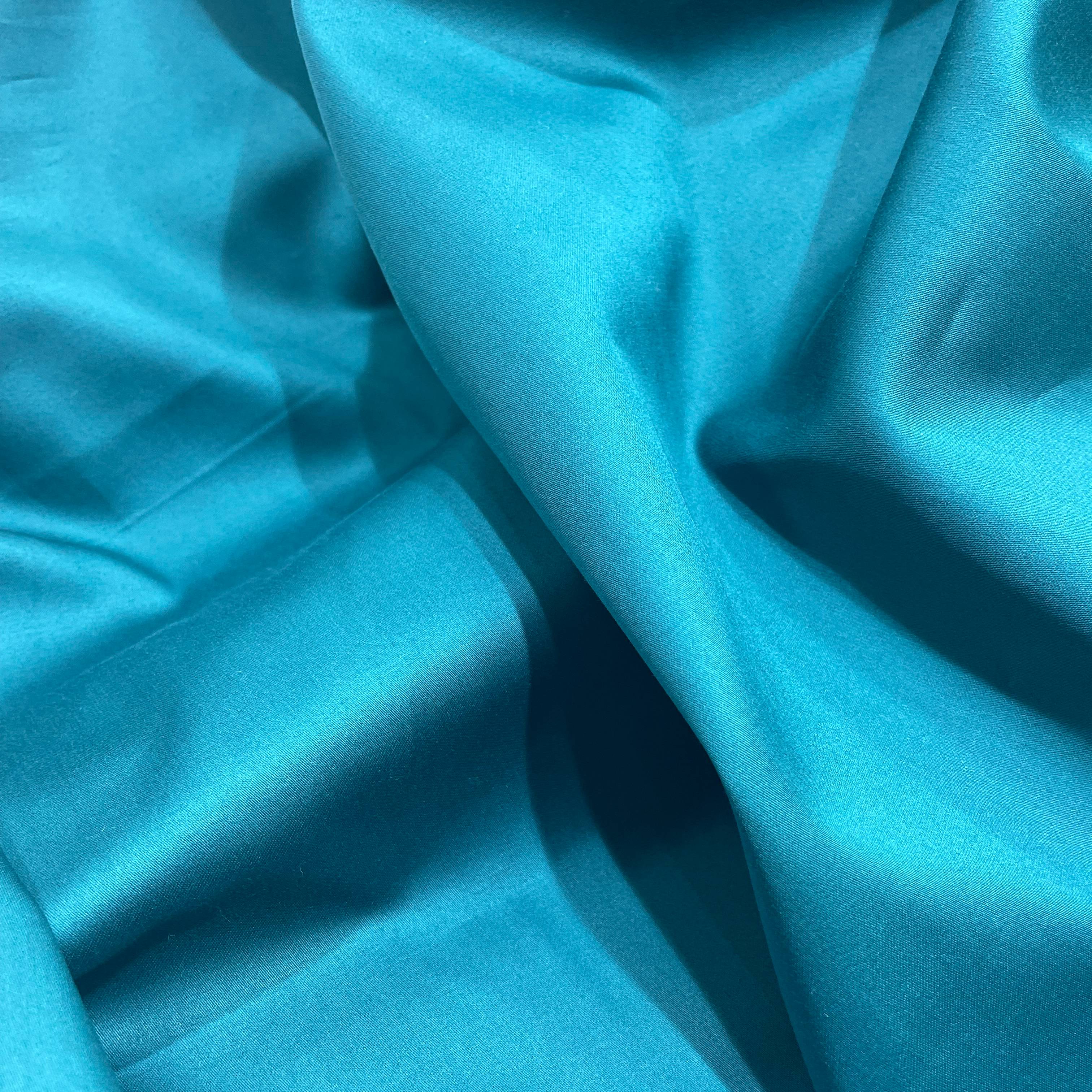 J.Hampstead Teal Blue Luxury Giza Cotton Fabric for Men's