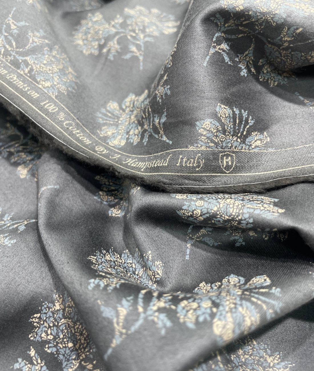 J.Hampstead Luxury 2 Ply Cotton Floral Printed Fabric for Men's Shirt