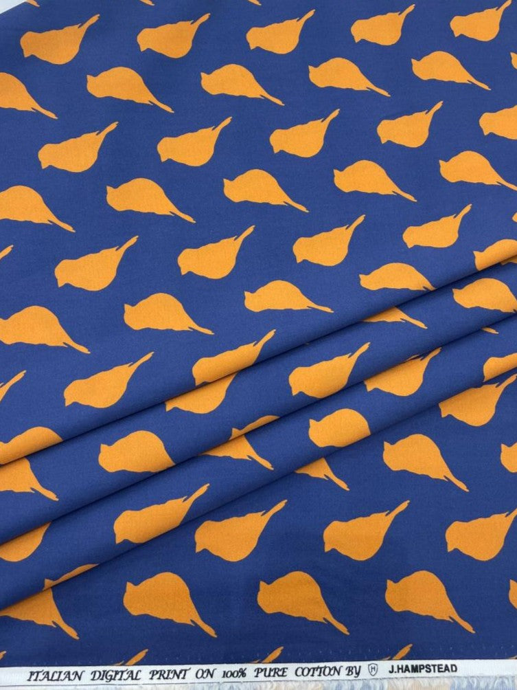 J.Hampstead Bird Print Luxury Giza Cotton Fabric for Men's Shirt