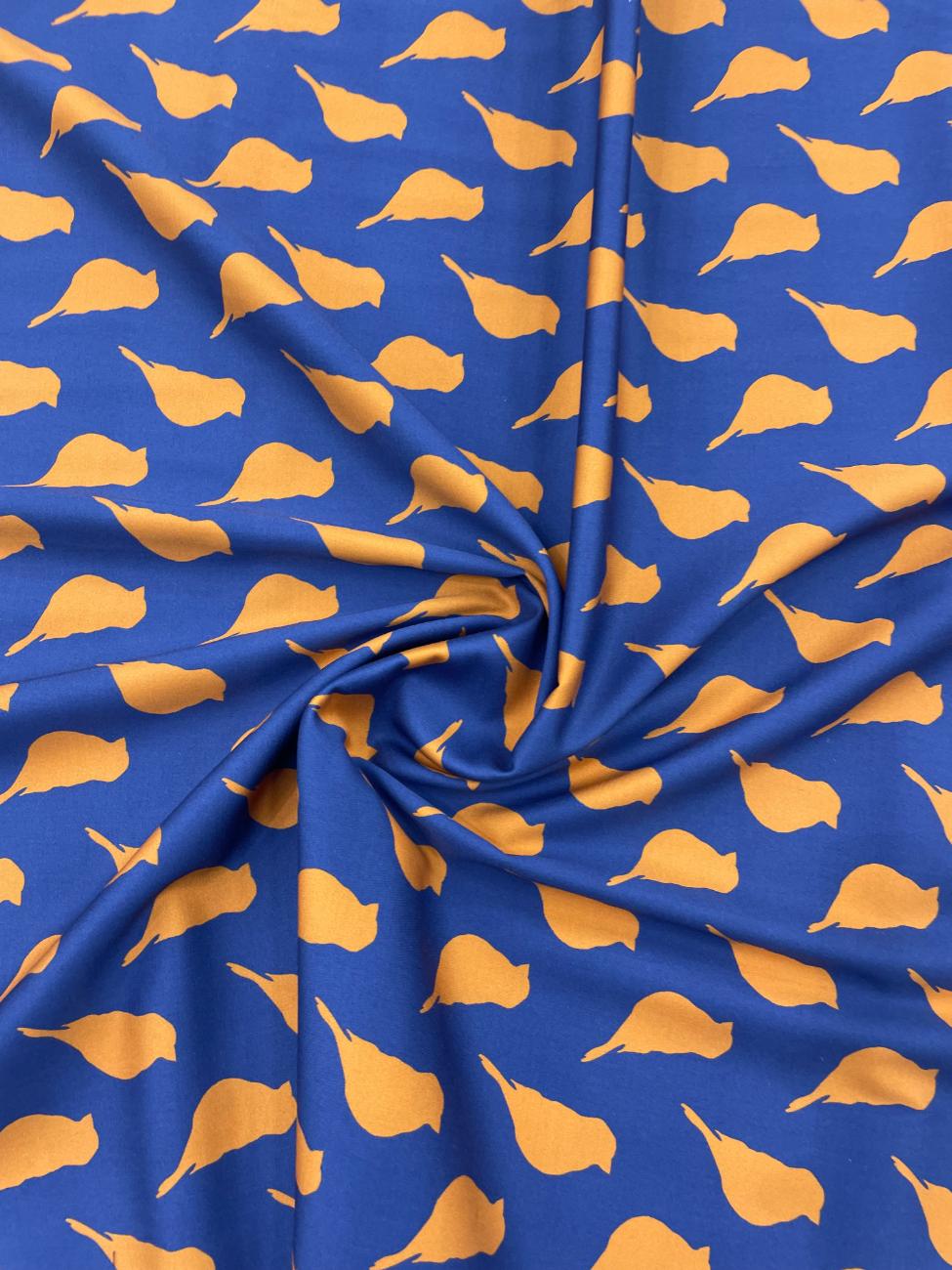 J.Hampstead Bird Print Luxury Giza Cotton Fabric for Men's Shirt