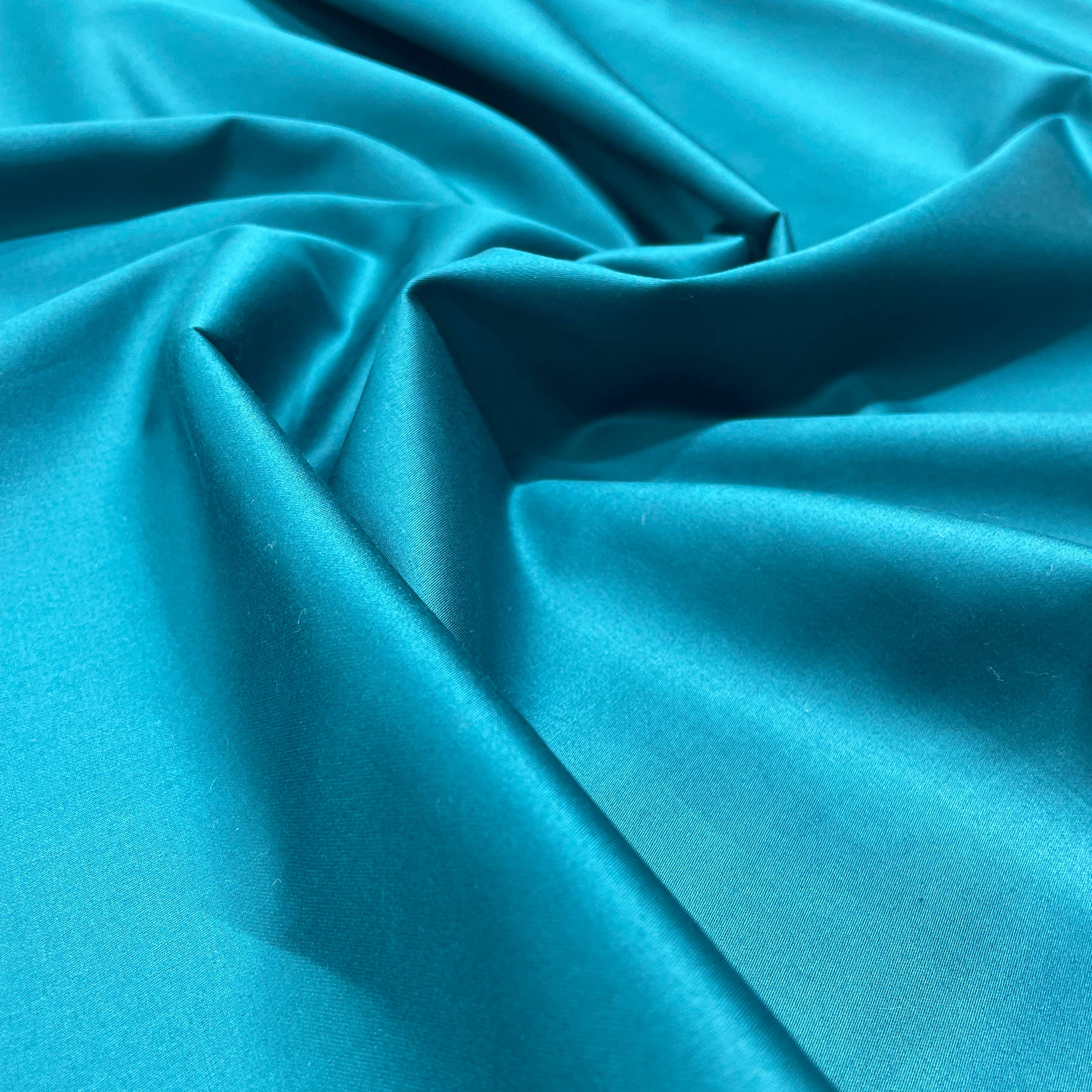J.Hampstead Teal Blue Luxury Giza Cotton Fabric for Men's