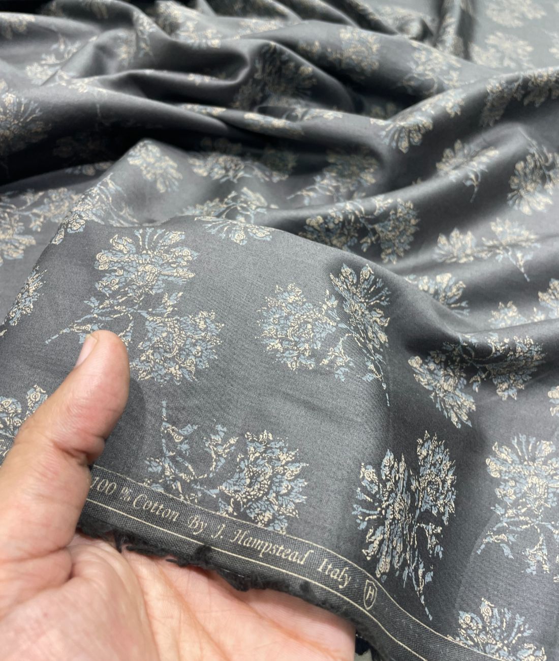 J.Hampstead Luxury 2 Ply Cotton Floral Printed Fabric for Men's Shirt