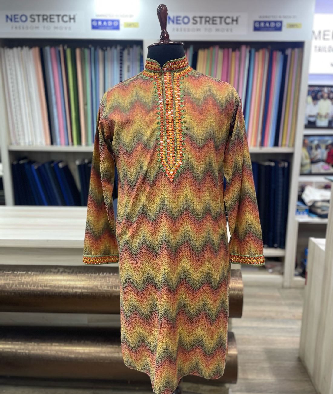 Real Mirror Work Radiant Traditional Kurta