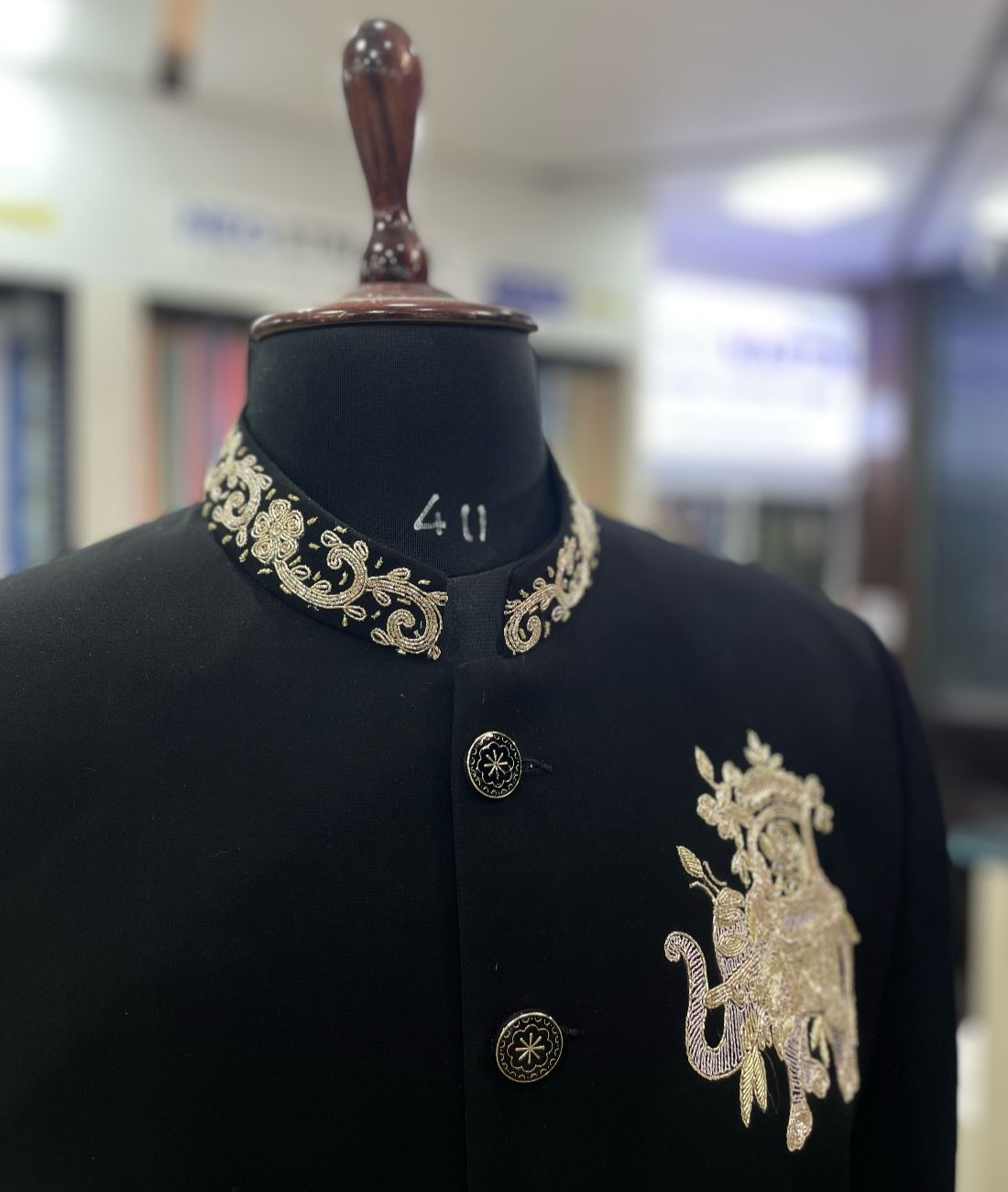 Hand Embroidered Men's Regal Designer Bandhgala for Wedding