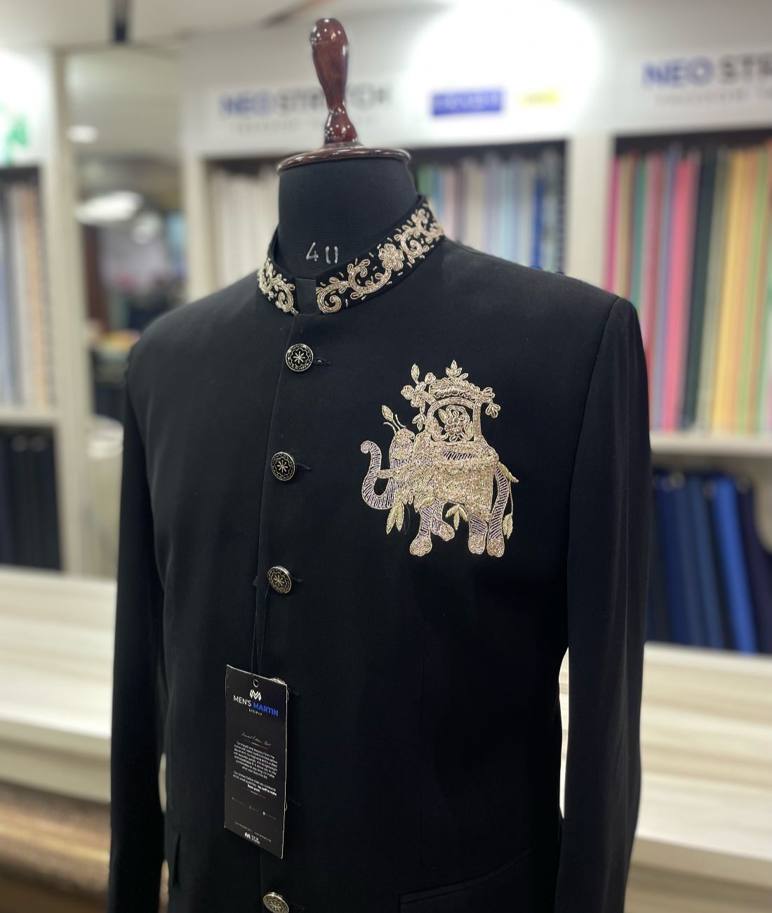 Hand Embroidered Men's Regal Designer Bandhgala for Wedding