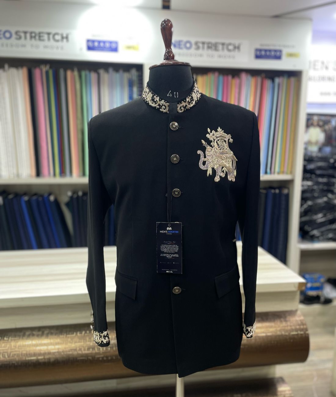 Hand Embroidered Men's Regal Designer Bandhgala for Wedding