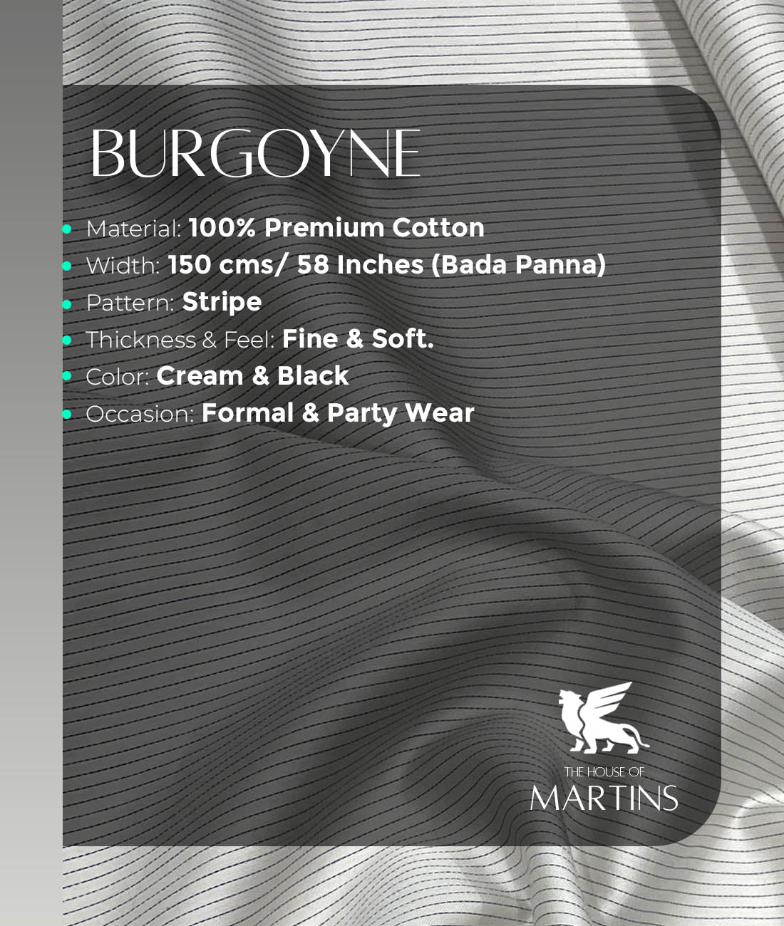 Burgoyne Stripe Formal Luxury Giza Cotton Shirt Fabric