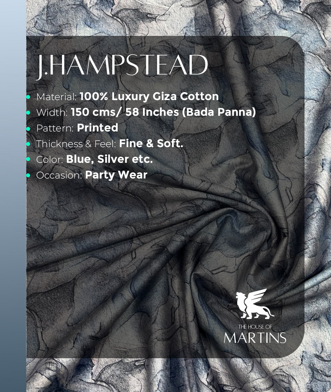 J.Hampstead Very Unique Print Italian Giza Cotton Fabric