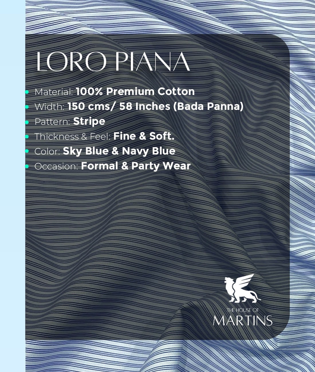 Loro Piana Blue Stripe Trending Fabric Men's Shirt