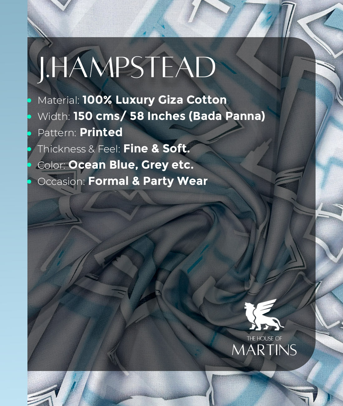 J.Hampstead Printed Luxury Giza Cotton Fabric