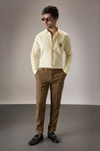 Cora (Heart)  - Hand Embroidered Designer Shirt -Ivory