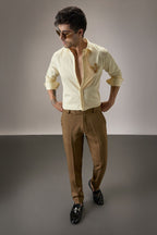 Queen Bee - Hand Embroidered Designer Shirt - IVORY