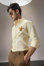 Queen Bee - Hand Embroidered Designer Shirt - IVORY