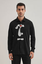 Sylvester Hand Embroidered Designer Shirt - Black