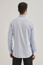 Serpent(Snake)- Hand Embroidered Designer Shirt - Powder Blue