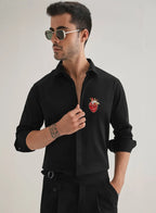 Heart Hand Embroidered Club Wear Shirt