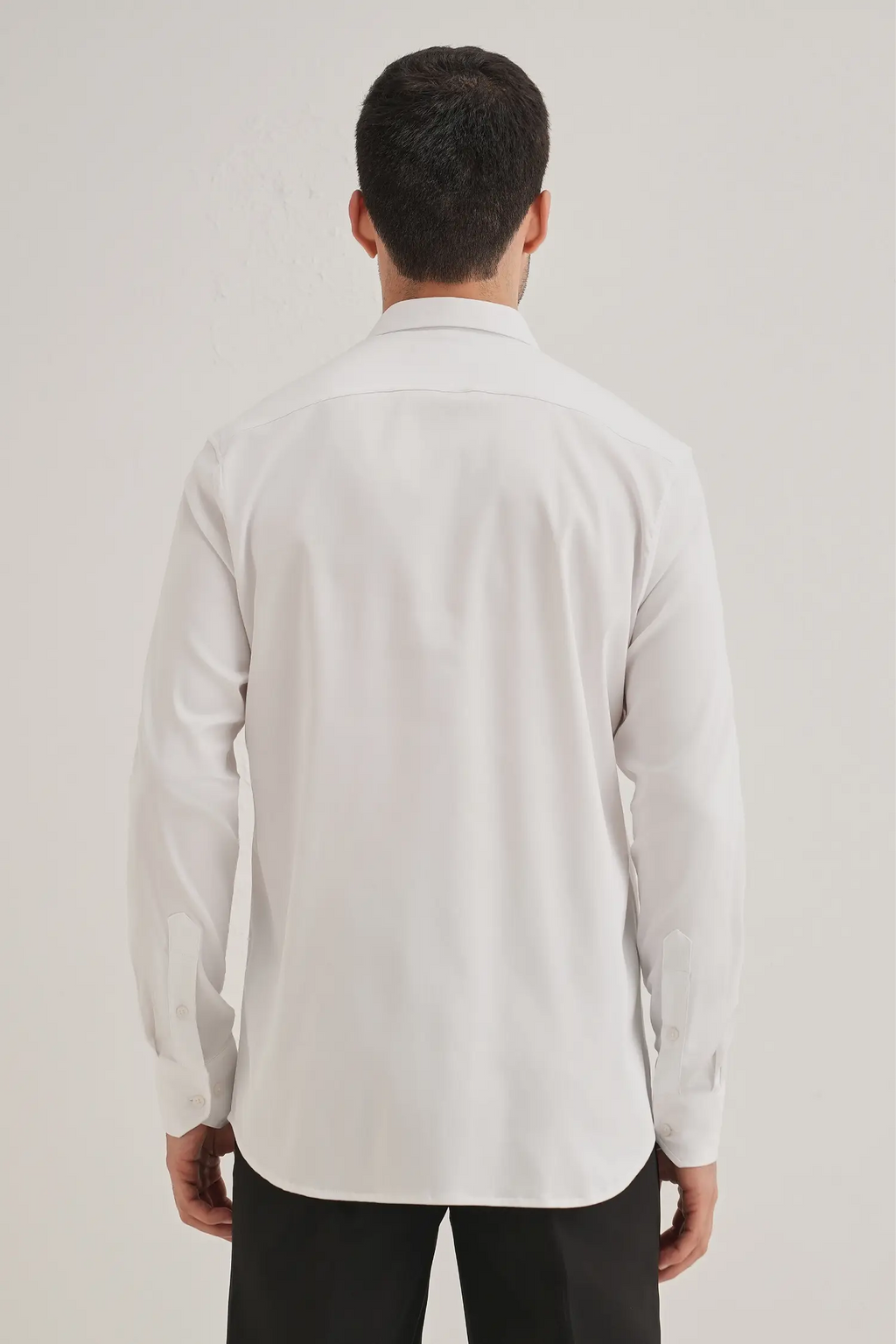 Long Flower hand embroidered designer shirt -White