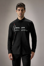 Fast Money - Hand Embroidered Designer Shirt - Black