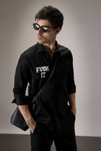 Fuck It - Hand Embroidered Designer Shirt - Black