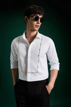Forms- Hand Embroidered Designer Shirt - White