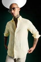 Heart Irish Linen Shirt - Mellow Yellow