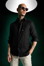 Spade Irish Linen Shirt - Black