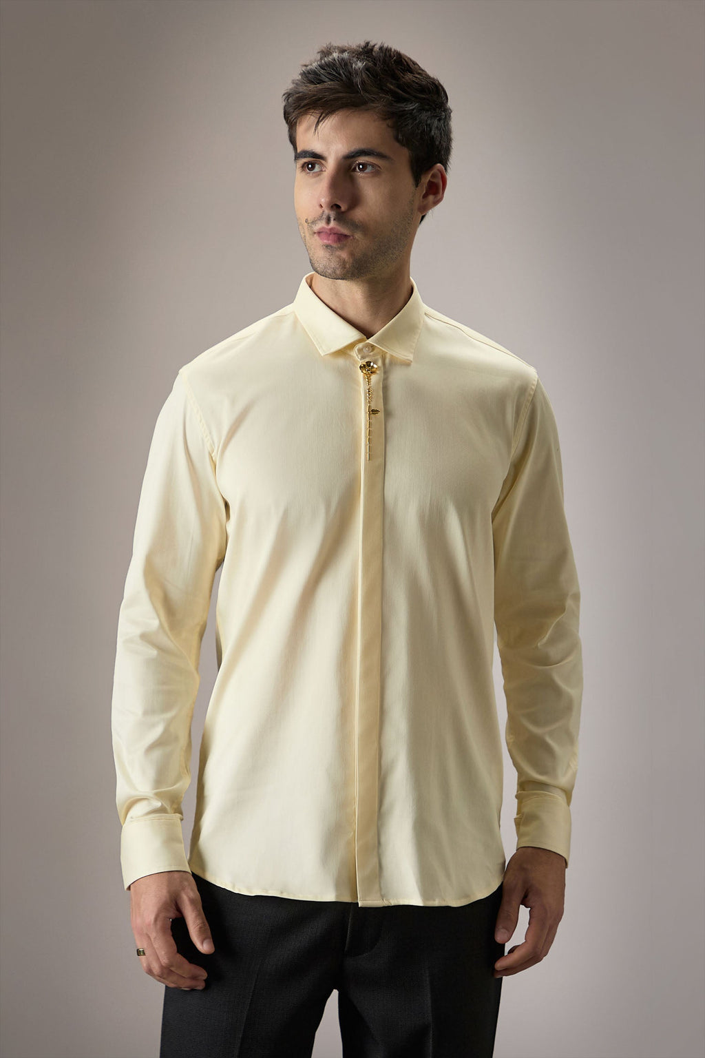 Floret- Hand Embroidered Designer Shirt - Ivory