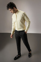 Floret- Hand Embroidered Designer Shirt - Ivory